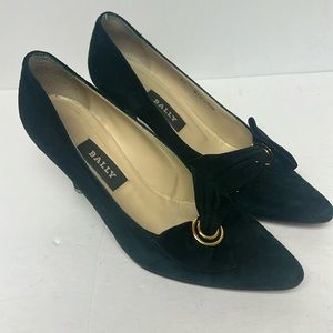 Bally Raven green suede heels size 6.5 Made in Italy